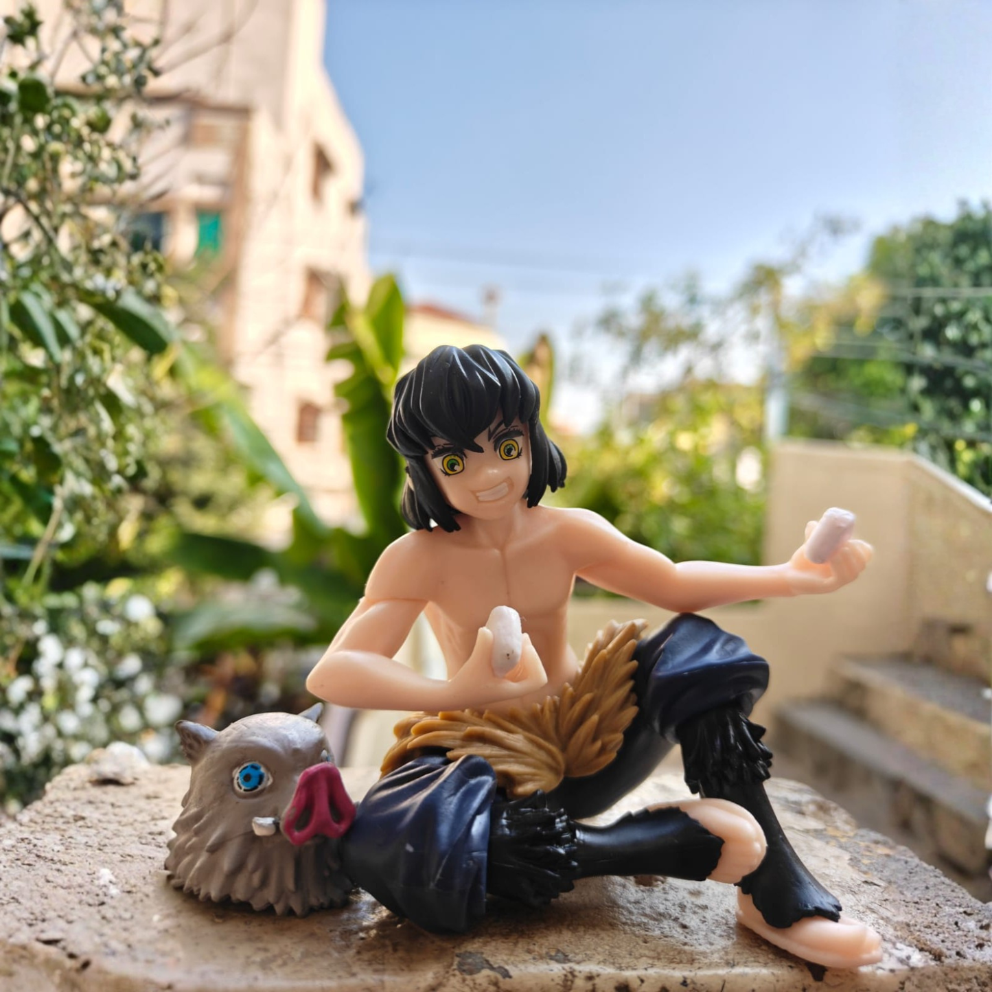 Inosuke Hashibira Sitting Action Figure – 14cm | Demon Slayer Collectible