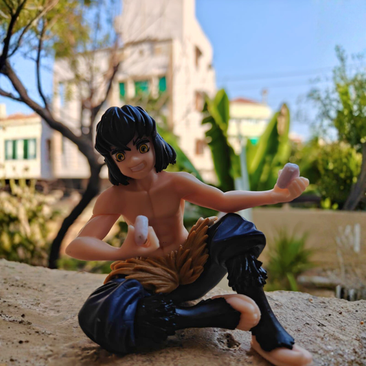 Inosuke Hashibira Sitting Action Figure – 14cm | Demon Slayer Collectible