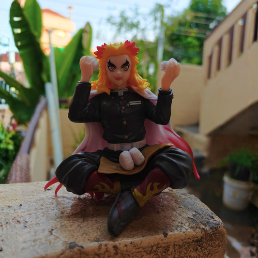 Kyojuro Rengoku Sitting Action Figure – 14cm | Demon Slayer Premium Collectible